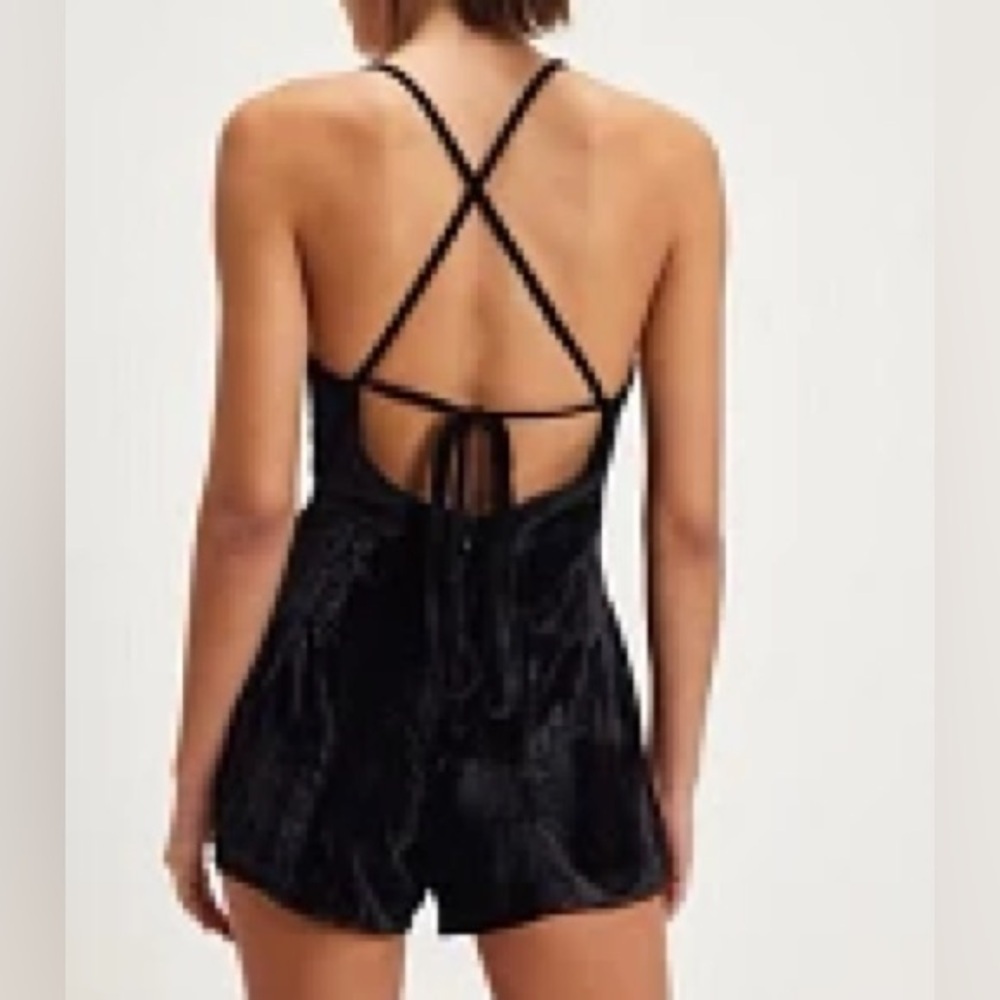 NEW Free People Velvet Romper - Picture 2 of 5